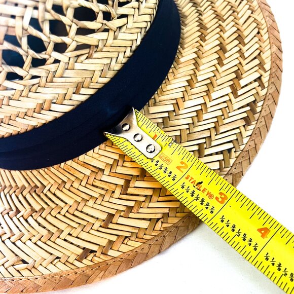 Panama Jack Safari Straw Hat 3" Big Brim 3-Pleat Ribbon Inner Elastic Sweatband - Picture 12 of 16